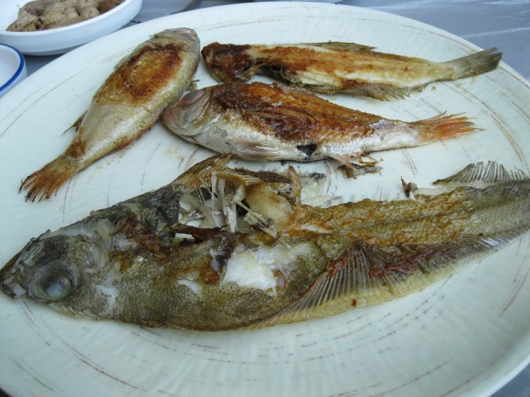 fish we ordered in the upstairs part of the market! Before consumption
