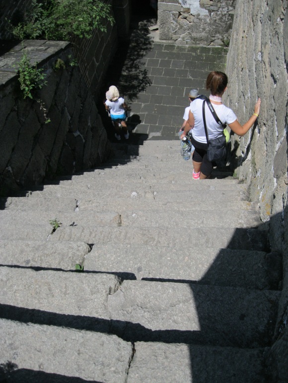 steep stairs down